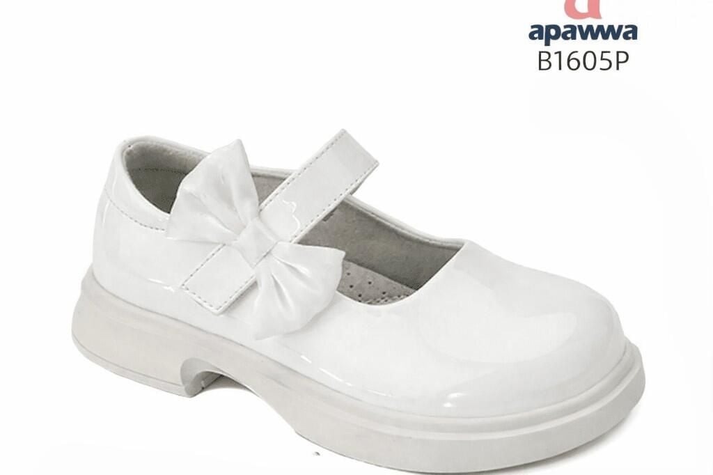 Туфлі для дівчинки з бантиком Білий b1605p white Apawwa 26(р)