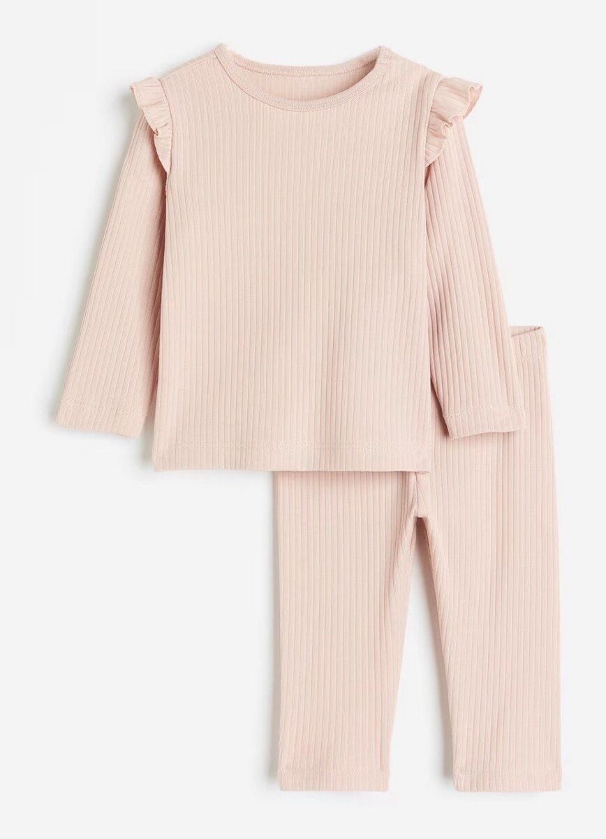 Костюм, в рубчик для дівчинки Рожевий H&M 104 см(р)