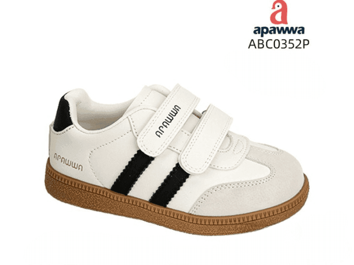 Кросівки на липучку, чорні вставаки смужки, екошкіра Білий/чорний ABC0352P Apawwa 29(р)