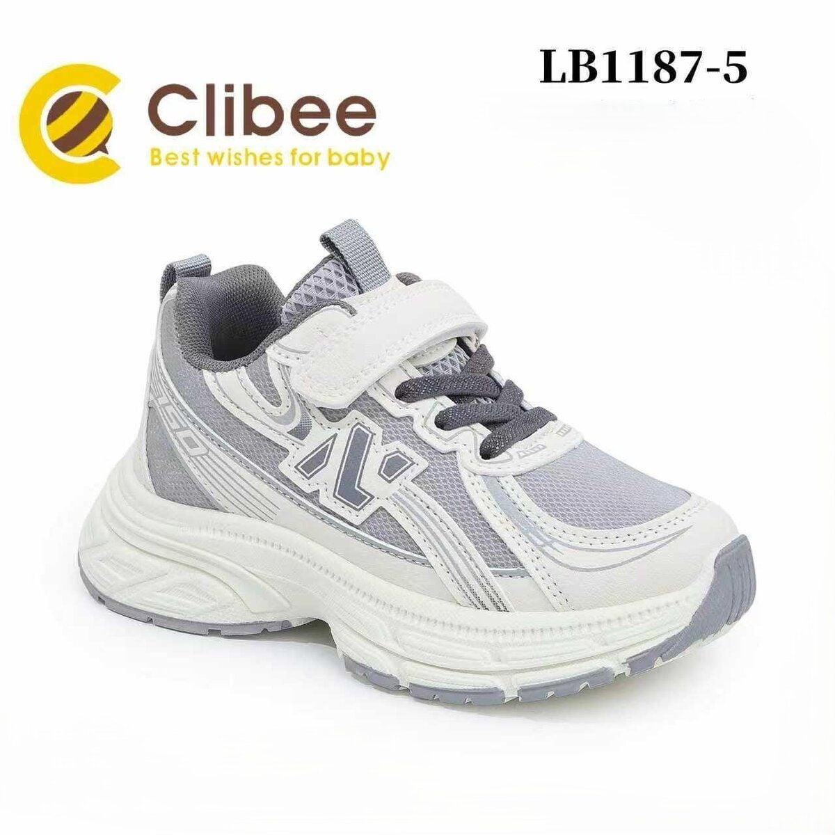 Кросівки на липучку (white/gray) LB1187-5 Clibee 26(р)