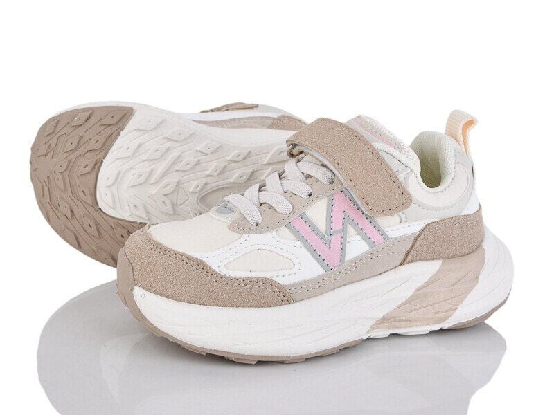 Кросівки комбіновані, з вставками на липучку (N) Беж/рожевий G2584-2M Kimboo 27(р)