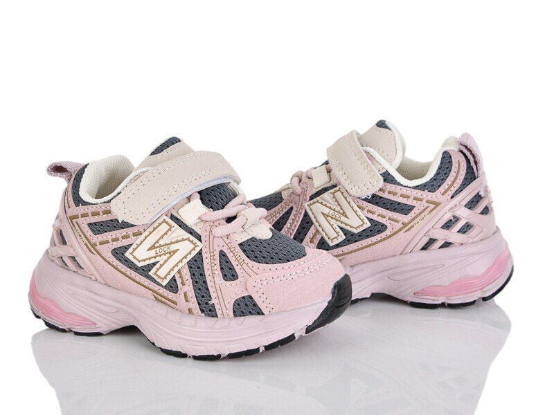 Кросівки комбіновані, з вставками на липучку (N) обємна підошва Рожевий/сірий G601-1P Kimboo 23(р)