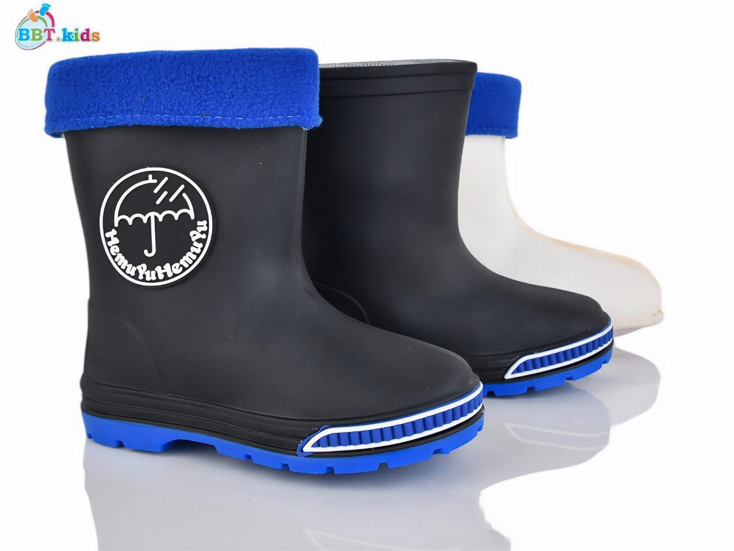 Гумові чобітки, парасолька, синій кант Чорний M725-2 BBT.kids 21(р)