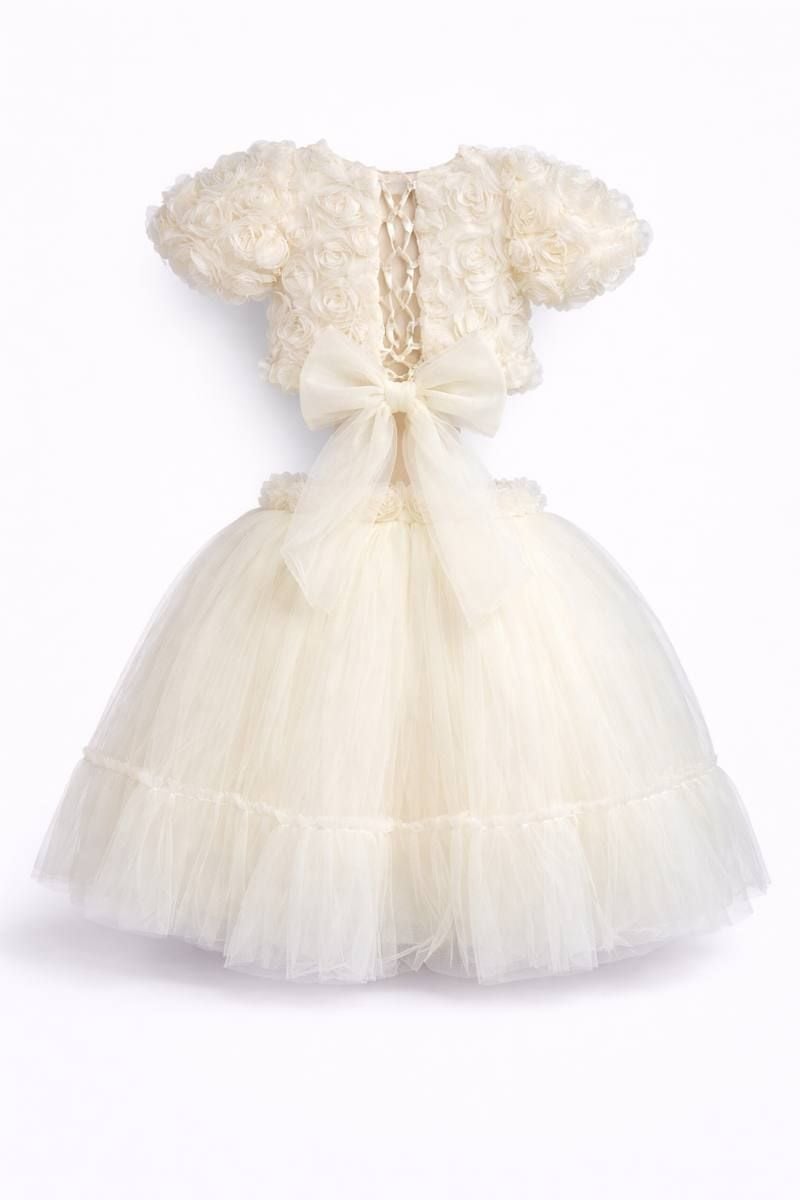 Костюм блузка на короткий рукав, фатінова спідниця Молочний SweetMy Туреччина 2 роки(р)