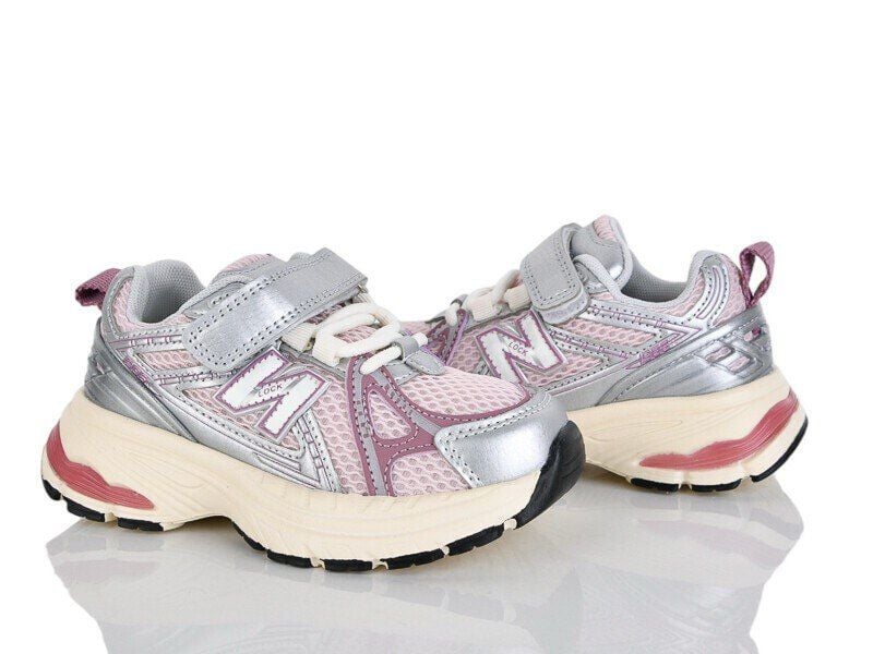 Кросівки комбіновані N, на липучку Рожевий\сірий G601-2F Kimboo 29(р)