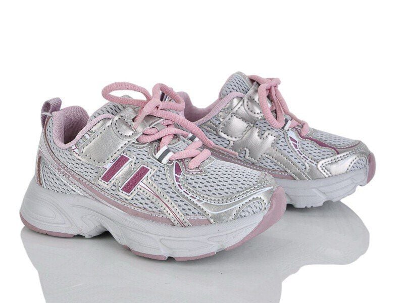 Кросівки комбіновані N, на липучку з шнурівками Рожевий\сірий G656-2F Kimboo 28(р)