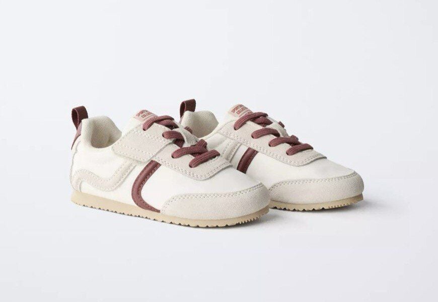 Кросівки, 52% коровяча шкіра, бордові вставки ZARA Іспанія 26(р)