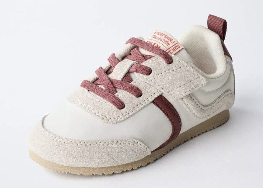 Кросівки, 52% коровяча шкіра, бордові вставки ZARA Іспанія 26(р)