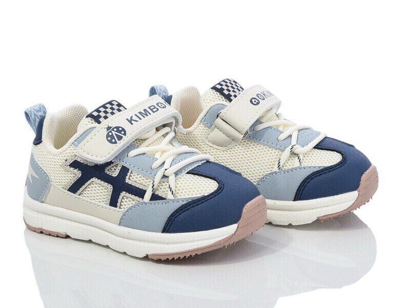 Кросівки, на липучку, еко шкіра/текстиль, блакитні вставки Синій M550-1B Kimboo 23(р)