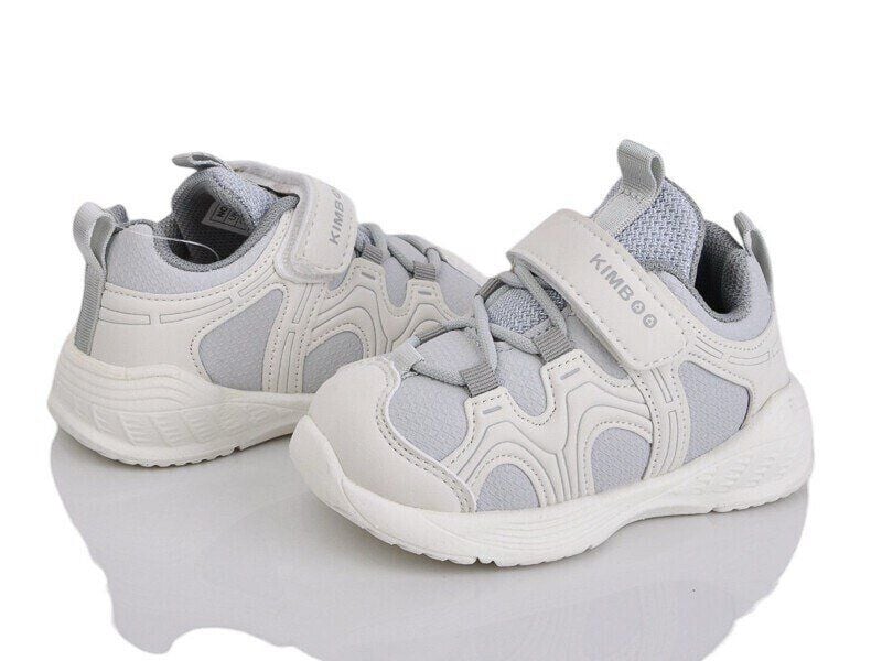 Кросівки, на липучку, еко шкіра/текстиль, шнурівка,молочні вставки Сірий M502-7D Kimboo 19(р)