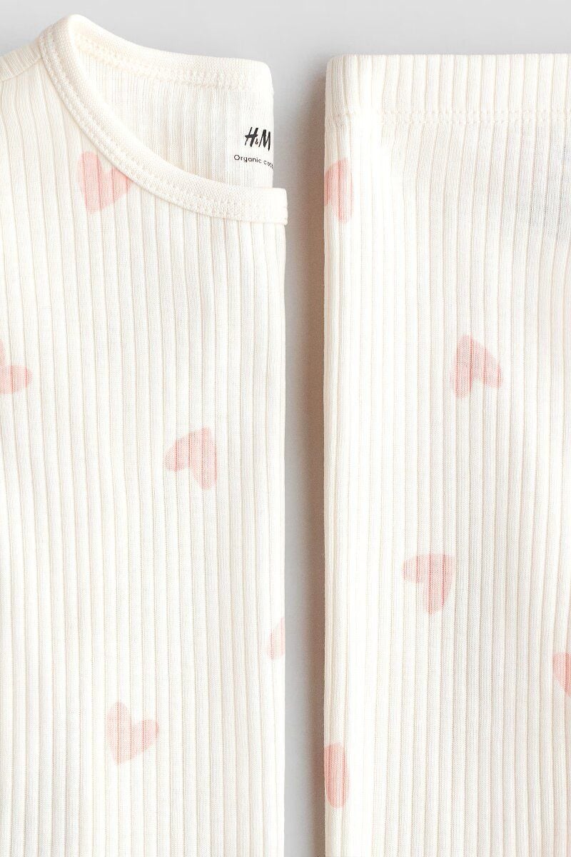 Костюм реглан та легінси, сердечка Молочний 0867135 148 H&M 56 см(р)