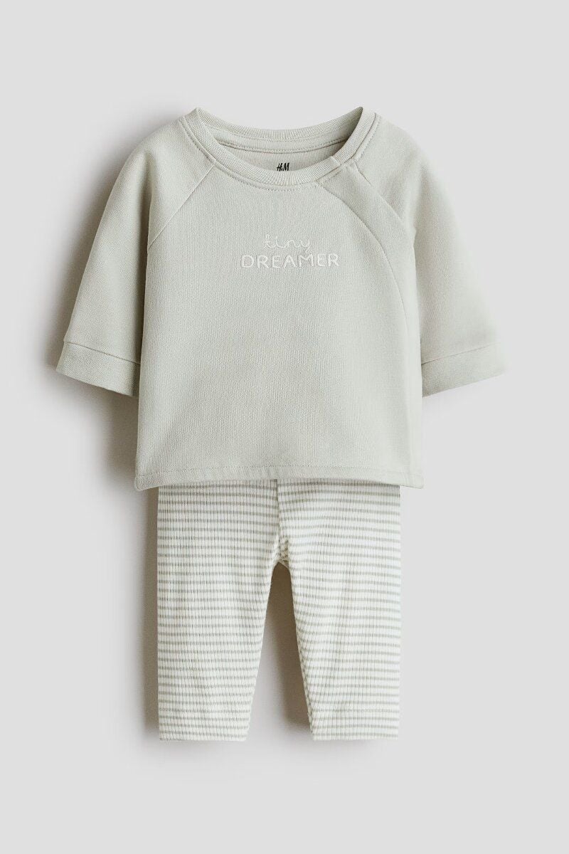 Костюм кофта та штани в рубчик, tiny Dreamer Оливковий 1167835 033 H&M 56 см(р)