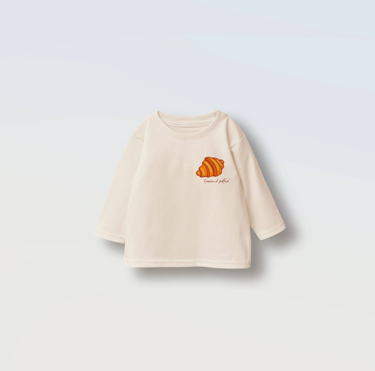 Лонгслів, принт круасан Бежевий Little Angel Україна 104 см(р)