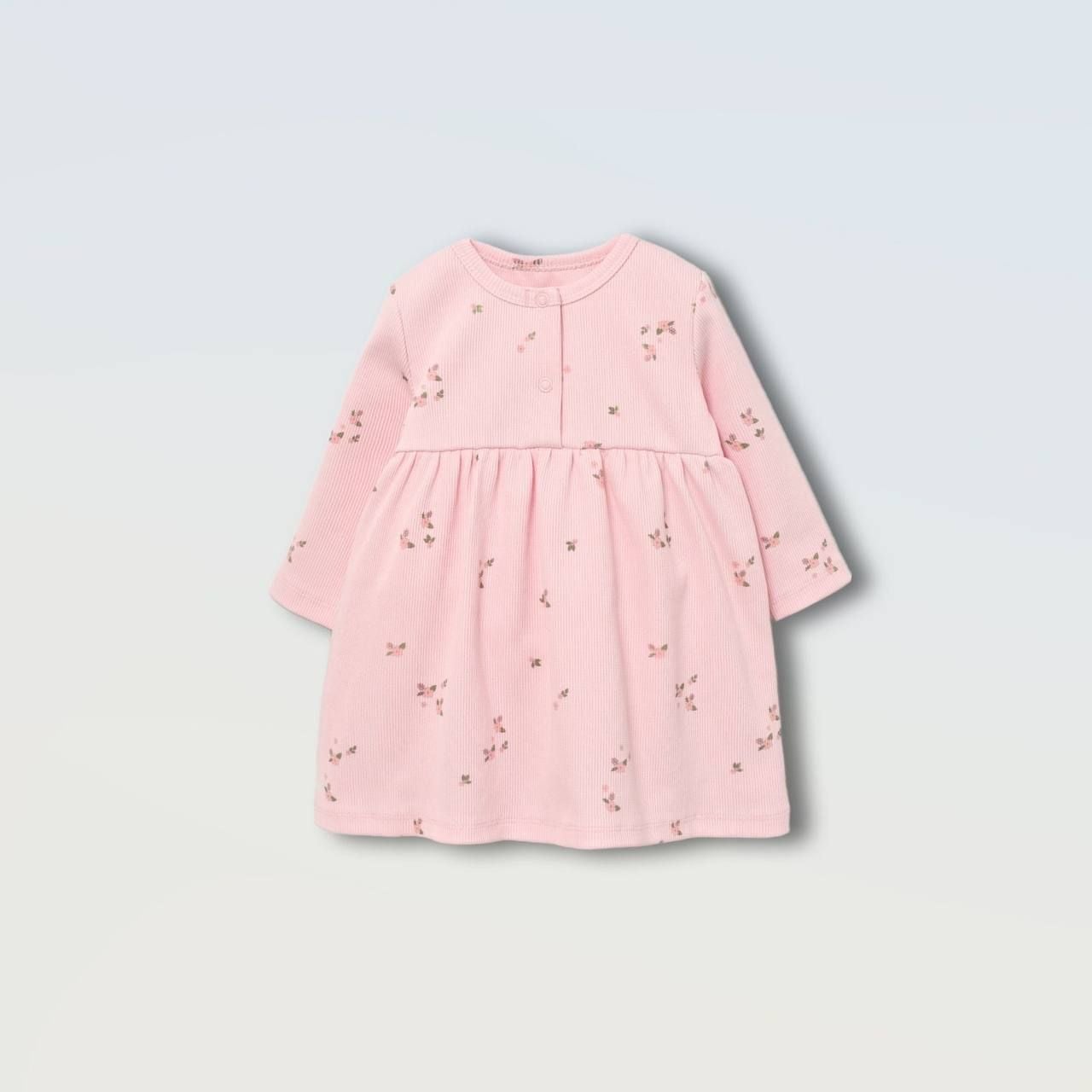 Сукня, в рубчик, квітковий принт Рожевий Little Angel Україна 74 см(р)