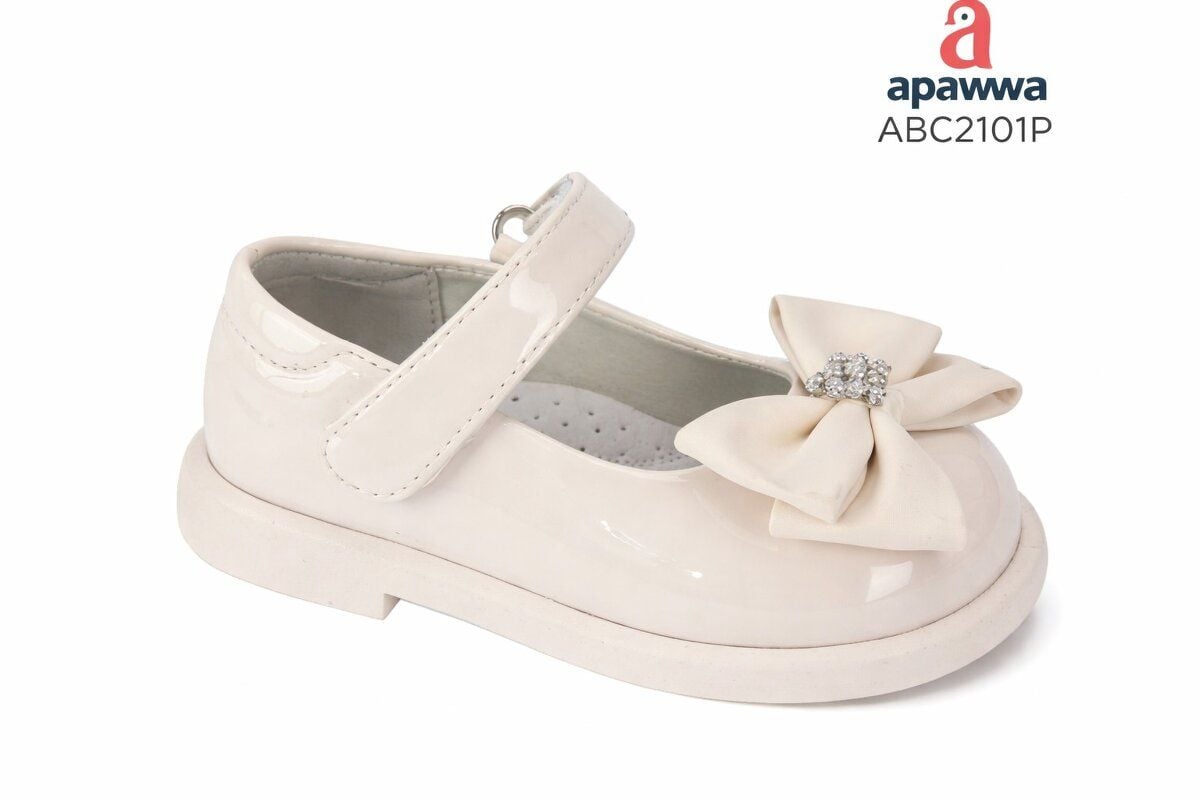Туфлі лакові, на липучку Молочний ABC2101P Apawwa 20(р)