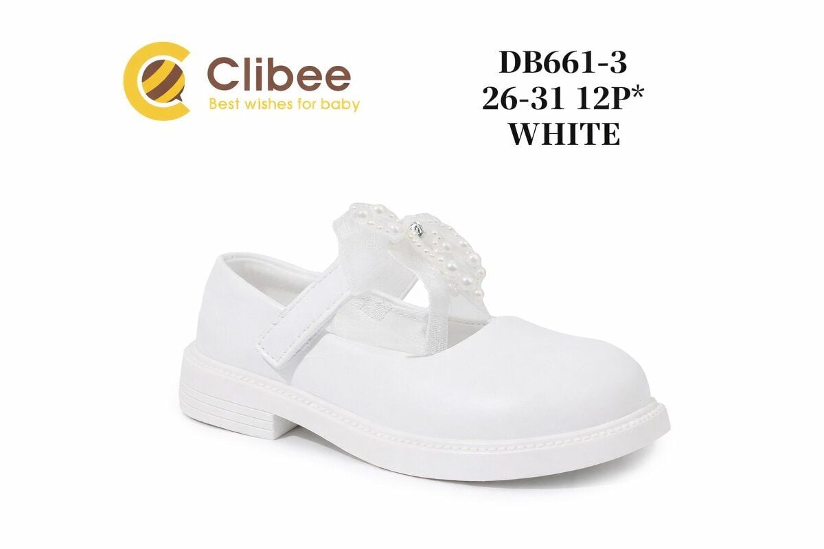 Туфлі , на липучку з бантиком Білий DB661-3 Apawwa 26(р)
