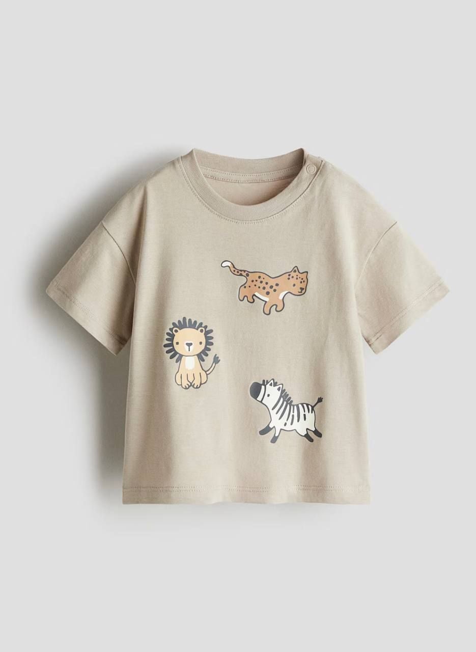 Футболка, тваринки принт Бежевий 1268566 023 H&M 104 см(р)