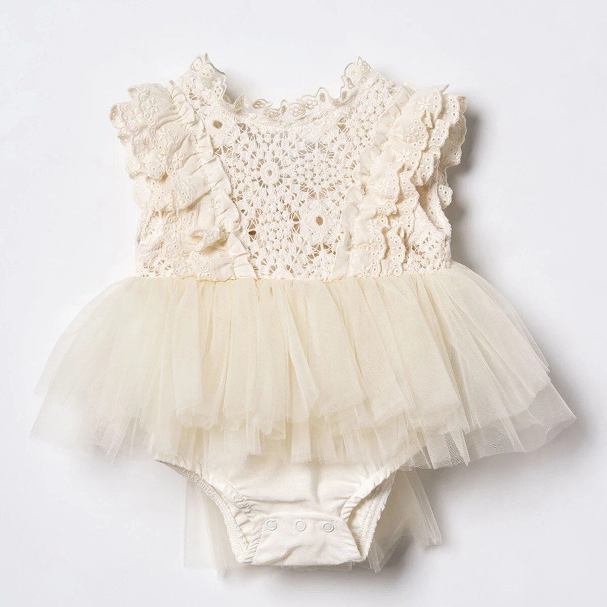 Сукня боді, з мереживом, короткий рукав Молочний 191 Туреччина 12-18 міс(р)