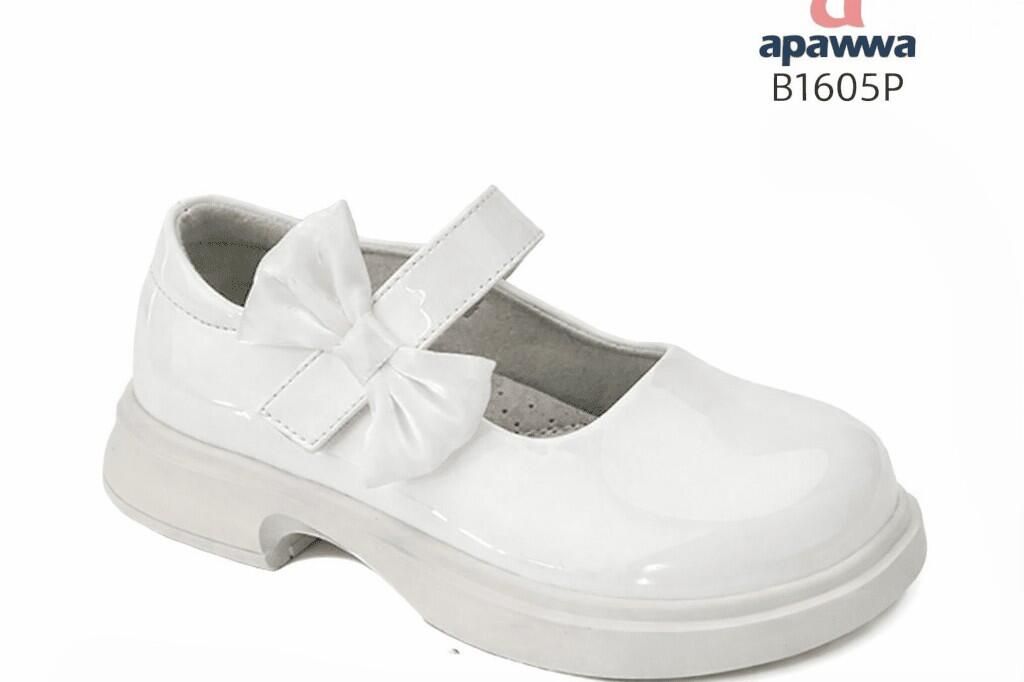 Туфлі для дівчинки з бантиком Білий b1605p white Apawwa