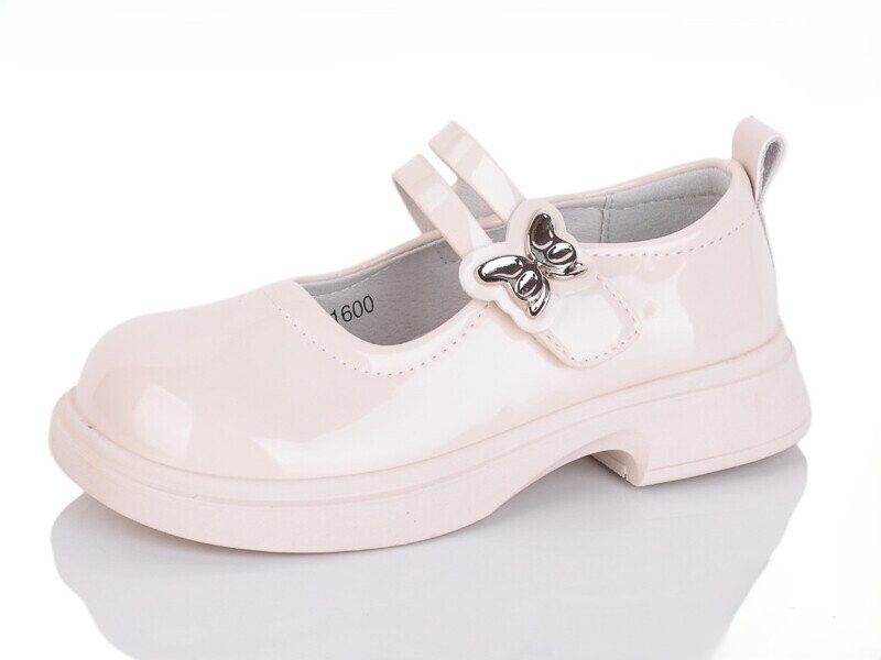 Туфлі для дівчинки, метелик Молочний b1600p beige Apawwa