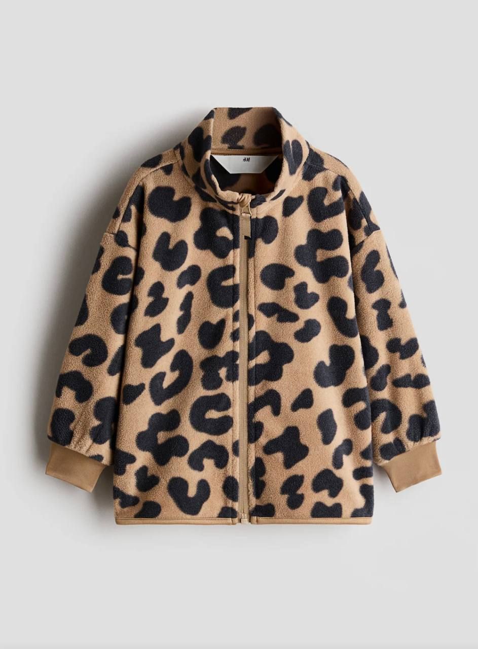 Флісова толстовка на блискавці Леопард H&M