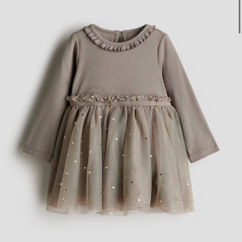 Сукня з фатином Коричневий H&M