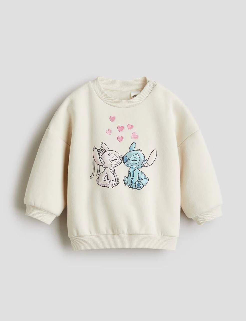 Худі STITCH, нашивки сердечка Молочний H&M