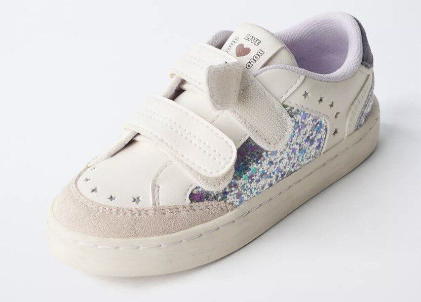 Кеди з блискітками Мололчний/фіолетовий ZARA