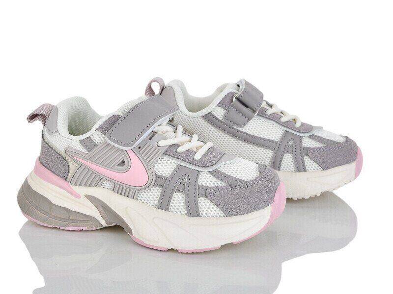 Кросівки в сіточку, сірі вставки Сірий/рожевий Kimboo