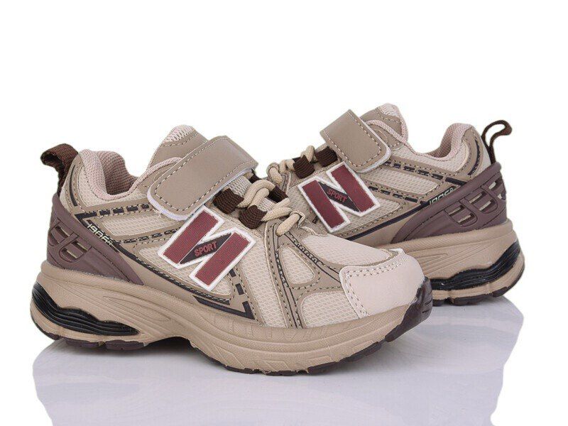 Кросівки комбіновані N, на липучку Коричневий G2568-2K Kimboo