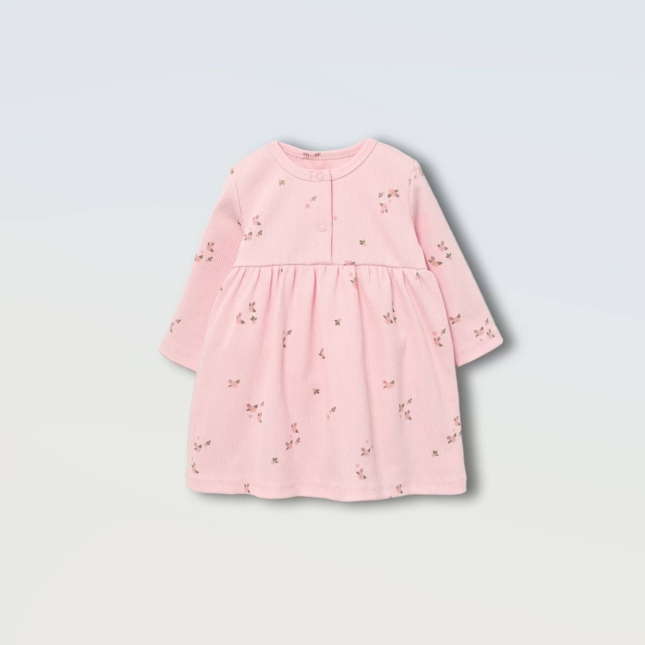 Сукня в рубчик, квітковий принт Рожевий Little Angel