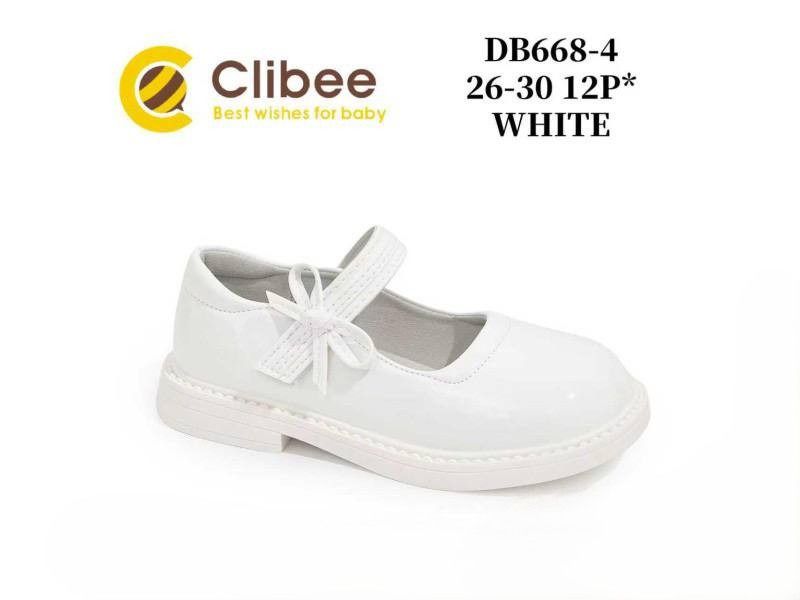 Туфлі лакові, на липучку Білий DB668-4 Clibee